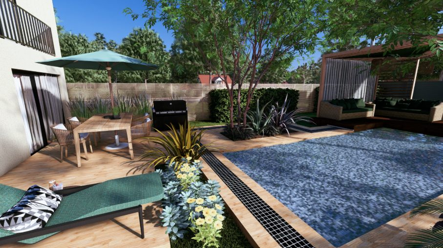 Aménagement pour jardin de lotissement