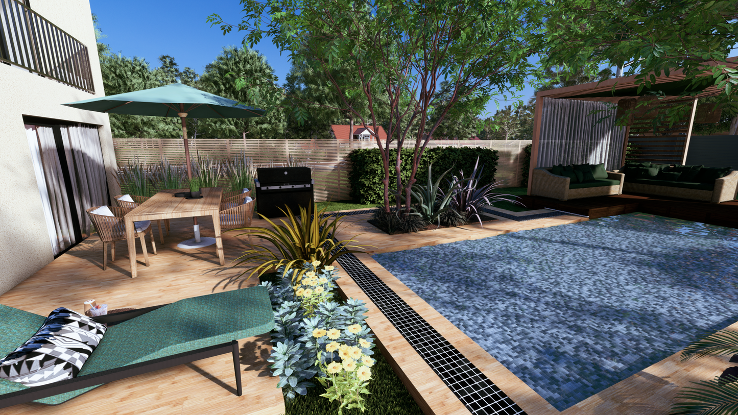 Aménagement pour jardin de lotissement